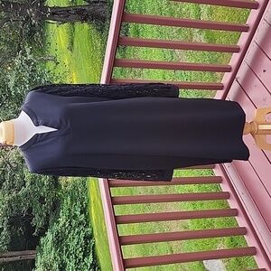Black Label by Evan Picone SZ 16. Black lace sleeve dress.